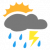 Parcialmente nuboso con tormentas